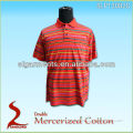 Latest Fashion Double Mercerized cotton Striped polo shirt and golfer shirts